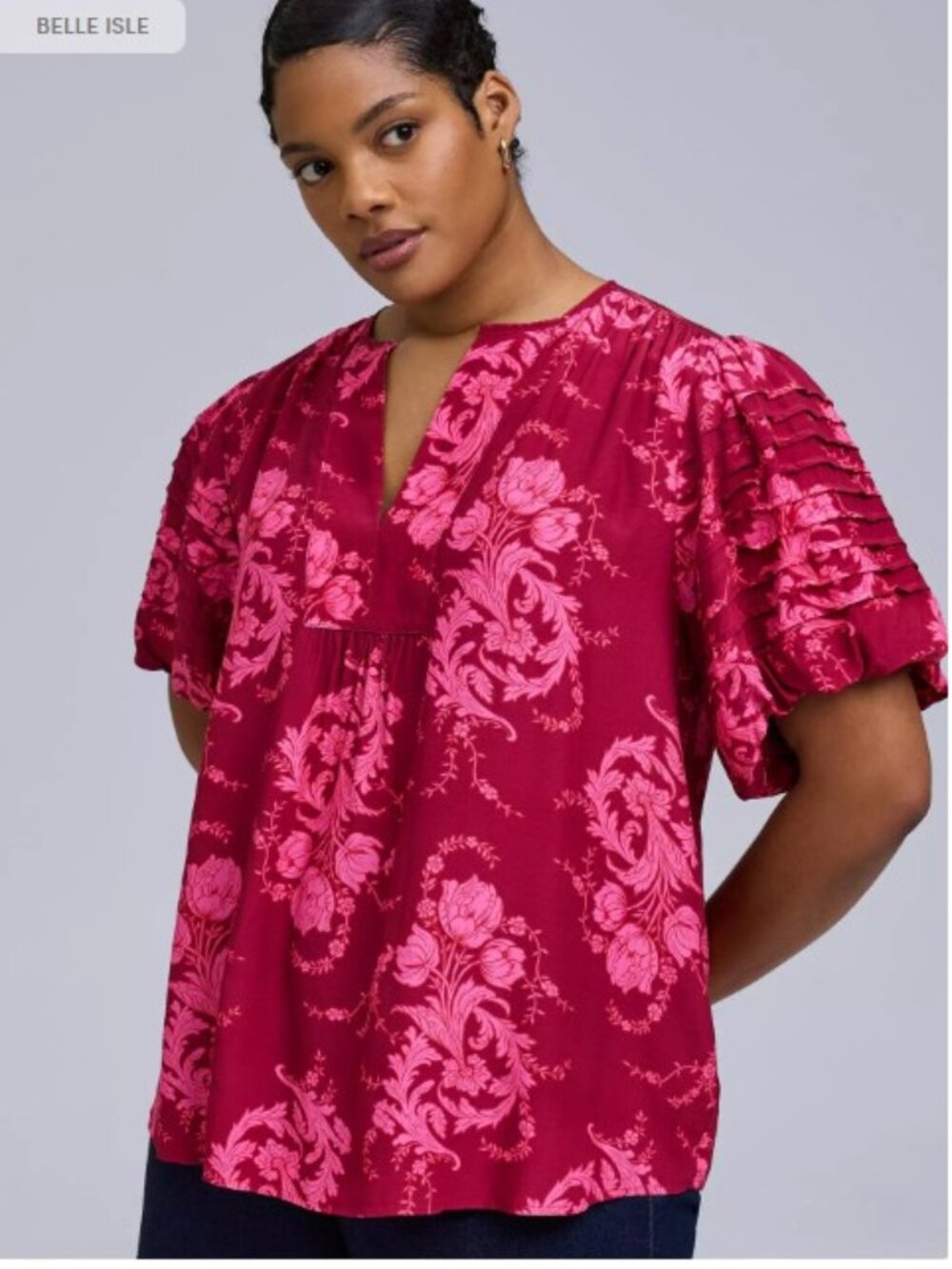 Belle Isle Split Neck Top - Torrid